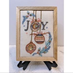 Christmas JOY Ornaments Beaded Framed Art …